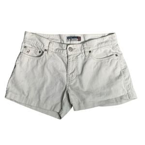 Y2K Vintage Old Navy Size 6 Ivory Corduroy Ultra Low Rise Shorts Cotton Preppy